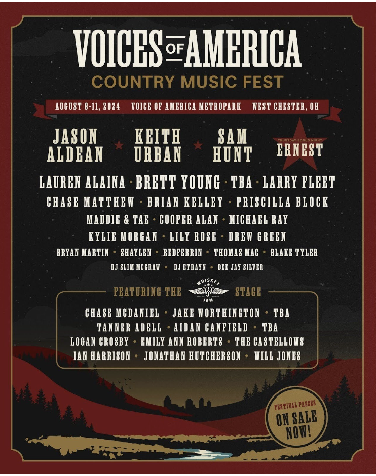 Festival+artist+lineup+for+the+VOA+2024+Country+Music+Festival.+